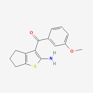 molecular formula C15H15NO2S B1416251 3-(3-methoxybenzoyl)-4H,5H,6H-cyclopenta[b]thiophen-2-amine CAS No. 1082867-22-8