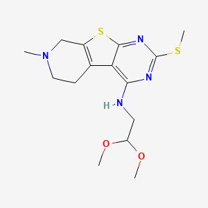 2,2-dimethoxyethyl-[7-methyl-2-(methylthio)-6,8-dihydro-5H-pyrido[4,5]thieno[1,2-c]pyrimidin-4-yl]amine