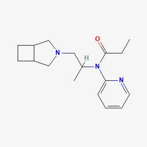 molecular formula C17H25N3O B14162559 (+-)-N-(2-(3-Azabicyclo(3.2.0)hept-3-yl)-1-methylethyl)-N-2-pyridylpropionamide CAS No. 24606-50-6