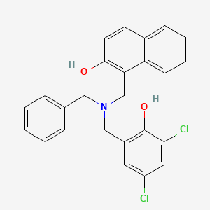 molecular formula C25H21Cl2NO2 B14162569 1-{[Benzyl(3,5-dichloro-2-hydroxybenzyl)amino]methyl}naphthalen-2-ol CAS No. 3534-79-0