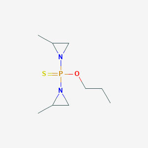 molecular formula C9H19N2OPS B14162576 O-Propyl bis[(2-methylaziridin-1-yl)]phosphinothioate CAS No. 3678-18-0