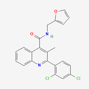 molecular formula C22H16Cl2N2O2 B14162587 2-(2,4-dichlorophenyl)-N-(furan-2-ylmethyl)-3-methylquinoline-4-carboxamide CAS No. 6387-83-3