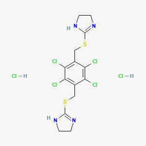 1H-Imidazole, 2,2'-((2,3,5,6-tetrachloro-1,4-phenylene)bis(methylenethio))bis(4,5-dihydro-, dihydrochloride