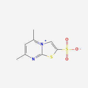 molecular formula C8H8N2O3S2 B14162657 Thiazolo(3,2-a)pyrimidin-4-ium, 5,7-dimethyl-2-sulfo-, hydroxide CAS No. 107072-33-3