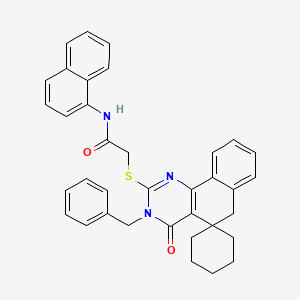 2-(3-benzyl-4-oxospiro[6H-benzo[h]quinazoline-5,1'-cyclohexane]-2-yl)sulfanyl-N-naphthalen-1-ylacetamide