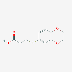 molecular formula C11H12O4S B1416269 3-(2,3-Dihydro-1,4-benzodioxin-6-ylthio)propanoic acid CAS No. 915921-00-5