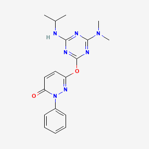 6-[[4-(Dimethylamino)-6-(propan-2-ylamino)-1,3,5-triazin-2-yl]oxy]-2-phenylpyridazin-3-one