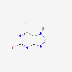 molecular formula C6H4ClFN4 B14162773 6-Chloro-2-fluoro-8-methyl-9H-purine 