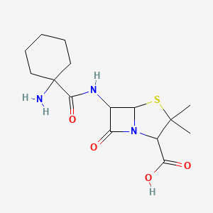 molecular formula C15H23N3O4S B14162780 6-(((1-Aminocyclohexyl)carbonyl)amino)-3,3-dimethyl-7-oxo-4-thia-1-azabicyclo[3.2.0]heptane-2-carboxylic acid 