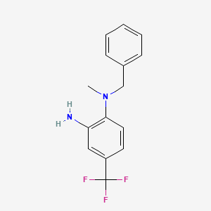 molecular formula C15H15F3N2 B1416279 N1-Benzyl-N1-methyl-4-(trifluoromethyl)benzene-1,2-diamine CAS No. 1019401-47-8