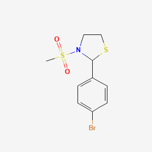 2-(4-Bromophenyl)-3-methylsulfonyl-1,3-thiazolidine