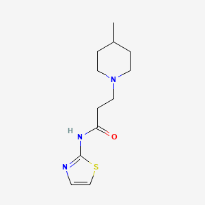 molecular formula C12H19N3OS B14162844 Propanamide, 3-(4-methyl-1-piperidyl)-N-(2-thiazolyl)- CAS No. 309740-39-4