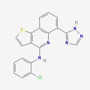 Thieno[3,2-c]quinolin-4-amine, N-(2-chlorophenyl)-6-(1H-1,2,4-triazol-5-yl)-