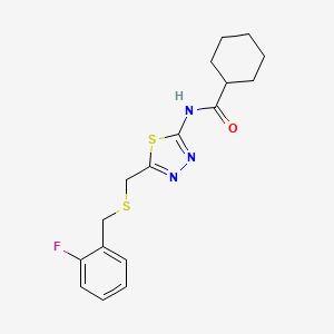 N-[5-[(2-fluorophenyl)methylsulfanylmethyl]-1,3,4-thiadiazol-2-yl]cyclohexanecarboxamide