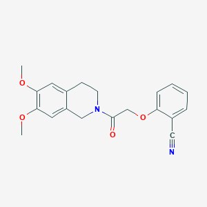 molecular formula C20H20N2O4 B14162919 2-[2-(6,7-dimethoxy-3,4-dihydro-1H-isoquinolin-2-yl)-2-oxoethoxy]benzonitrile CAS No. 791092-68-7