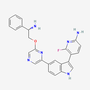 molecular formula C25H21FN6O B14162951 2-Pyridinamine, 5-[5-[6-[(2S)-2-amino-2-phenylethoxy]-2-pyrazinyl]-1H-indol-3-yl]-6-fluoro- 