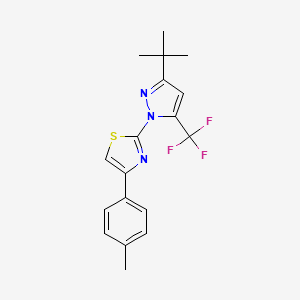 2-[3-Tert-butyl-5-(trifluoromethyl)pyrazol-1-yl]-4-(4-methylphenyl)-1,3-thiazole