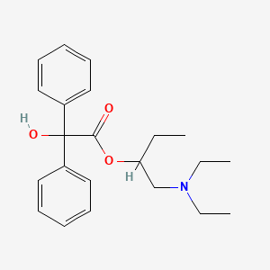 molecular formula C22H29NO3 B14162959 1-((Diethylamino)methyl)propyl benzilate CAS No. 15562-92-2