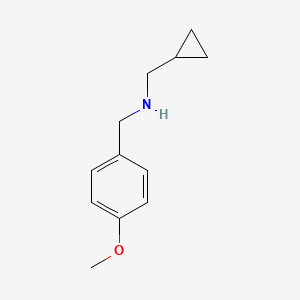 molecular formula C12H17NO B1416299 （环丙基甲基）[（4-甲氧苯基）甲基]胺 CAS No. 1019611-33-6