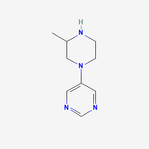 molecular formula C9H14N4 B14162992 5-(3-Methylpiperazin-1-YL)pyrimidine 