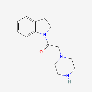 molecular formula C14H19N3O B1416302 1-(2,3-二氢-1H-吲哚-1-基)-2-(哌嗪-1-基)乙酮 CAS No. 1018497-78-3