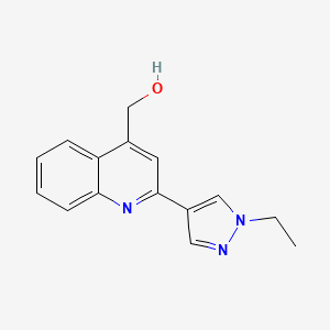 molecular formula C15H15N3O B14163091 4-Quinolinemethanol, 2-(1-ethyl-1H-pyrazol-4-yl)- CAS No. 1354706-31-2