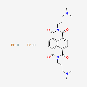 molecular formula C24H30Br2N4O4 B14163136 Benzo(lmn)(3,8)phenanthroline-1,3,6,8(2H,7H)-tetrone, 2,7-bis(3-(dimethylamino)propyl)-, dihydrobromide CAS No. 81253-99-8