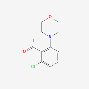 molecular formula C11H12ClNO2 B1416314 2-Chloro-6-(morpholin-4-yl)benzaldehyde CAS No. 68415-31-6