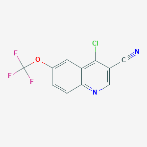 molecular formula C11H4ClF3N2O B1416318 4-Chloro-6-(trifluoromethoxy)quinoline-3-carbonitrile CAS No. 1019353-39-9