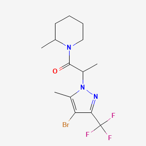 2-[4-bromo-5-methyl-3-(trifluoromethyl)-1H-pyrazol-1-yl]-1-(2-methylpiperidin-1-yl)propan-1-one