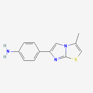 molecular formula C12H11N3S B1416329 4-(3-Méthylimidazo[2,1-b][1,3]thiazol-6-yl)aniline CAS No. 1082895-66-6