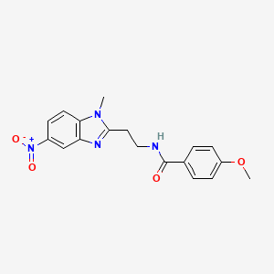 molecular formula C18H18N4O4 B14163292 4-methoxy-N-[2-(1-methyl-5-nitrobenzimidazol-2-yl)ethyl]benzamide CAS No. 895824-91-6