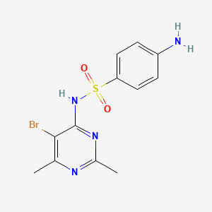 molecular formula C12H13BrN4O2S B14163303 N(sup 1)-(5-Bromo-2,6-dimethyl-4-pyrimidinyl)sulfanilamide sodium salt CAS No. 4015-19-4