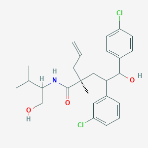 Benzenepentanamide, 4-chloro-gamma-(3-chlorophenyl)-delta-hydroxy-N-[(1S)-1-(hydroxymethyl)-2-methylpropyl]-alpha-methyl-alpha-2-propen-1-yl-, (alphaS,gammaR,deltaR)-