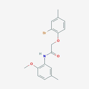 molecular formula C17H18BrNO3 B14163336 2-(2-bromo-4-methylphenoxy)-N-(2-methoxy-5-methylphenyl)acetamide CAS No. 5331-31-7