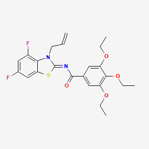 molecular formula C23H24F2N2O4S B14163352 N-[4,6-Difluoro-3-(prop-2-en-1-yl)-1,3-benzothiazol-2(3H)-ylidene]-3,4,5-triethoxybenzamide CAS No. 6280-93-9