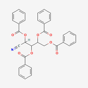 molecular formula C33H25NO8 B14163369 Tetra-O-benzoyl-D-xylononitrile CAS No. 20744-60-9