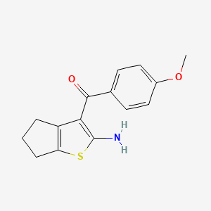 molecular formula C15H15NO2S B1416338 3-(4-甲氧基苯甲酰)-4H,5H,6H-环戊[b]噻吩-2-胺 CAS No. 56416-46-7