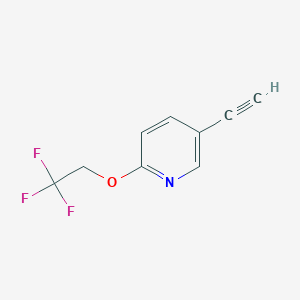 molecular formula C9H6F3NO B14163388 5-Ethynyl-2-(2,2,2-trifluoroethoxy)pyridine 