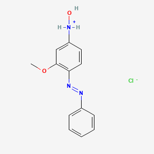 molecular formula C13H14ClN3O2 B14163409 Benzenamine, N-hydroxy-3-methoxy-4-(phenylazo)-, monohydrochloride CAS No. 64042-14-4