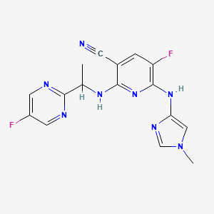 3-Pyridinecarbonitrile, 5-fluoro-2-[[(1S)-1-(5-fluoro-2-pyrimidinyl)ethyl]amino]-6-[(1-methyl-1H-imidazol-4-yl)amino]-