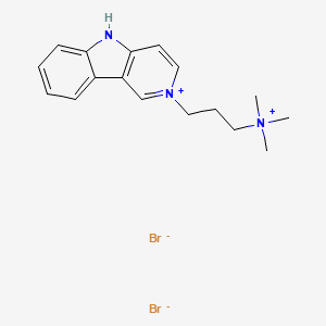 9H-Pyrido(3,4-b)indolium, 2-(3-(trimethylammonio)propyl)-, dibromide