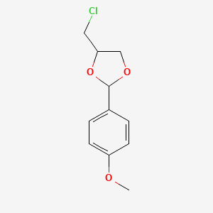 molecular formula C11H13ClO3 B14163417 4-(Chloromethyl)-2-(4-methoxyphenyl)-1,3-dioxolane CAS No. 4469-48-1