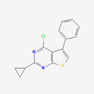molecular formula C15H11ClN2S B1416342 4-Chloro-2-cyclopropyl-5-phenylthieno[2,3-d]pyrimidine CAS No. 1019384-02-1