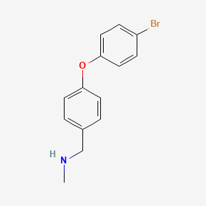molecular formula C14H14BrNO B1416345 N-[4-(4-Bromophenoxy)benzyl]-N-methylamine CAS No. 1082875-57-7