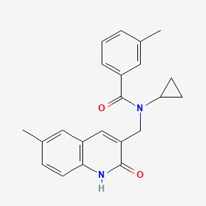 molecular formula C22H22N2O2 B14163451 N-Cyclopropyl-3-methyl-N-((6-methyl-2-oxo-1,2-dihydroquinolin-3-yl)methyl)benzamide CAS No. 606095-15-2