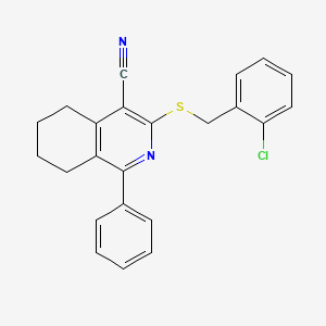 3-[(2-Chlorobenzyl)sulfanyl]-1-phenyl-5,6,7,8-tetrahydroisoquinoline-4-carbonitrile