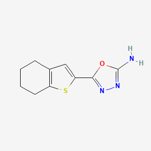 molecular formula C10H11N3OS B1416349 5-(4,5,6,7-Tetrahydro-1-benzothiophen-2-yl)-1,3,4-oxadiazol-2-amine CAS No. 1019450-61-3