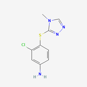 molecular formula C9H9ClN4S B1416351 3-chloro-4-[(4-methyl-4H-1,2,4-triazol-3-yl)sulfanyl]aniline CAS No. 1019390-95-4