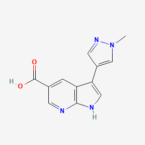 molecular formula C12H10N4O2 B14163522 1H-Pyrrolo[2,3-b]pyridine-5-carboxylic acid, 3-(1-methyl-1H-pyrazol-4-yl)- 